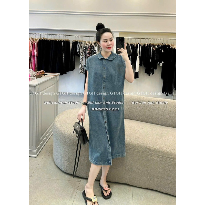 Váy Jeans Dài Dáng Suông Kèm Mũ Free Size Dưới 75kg