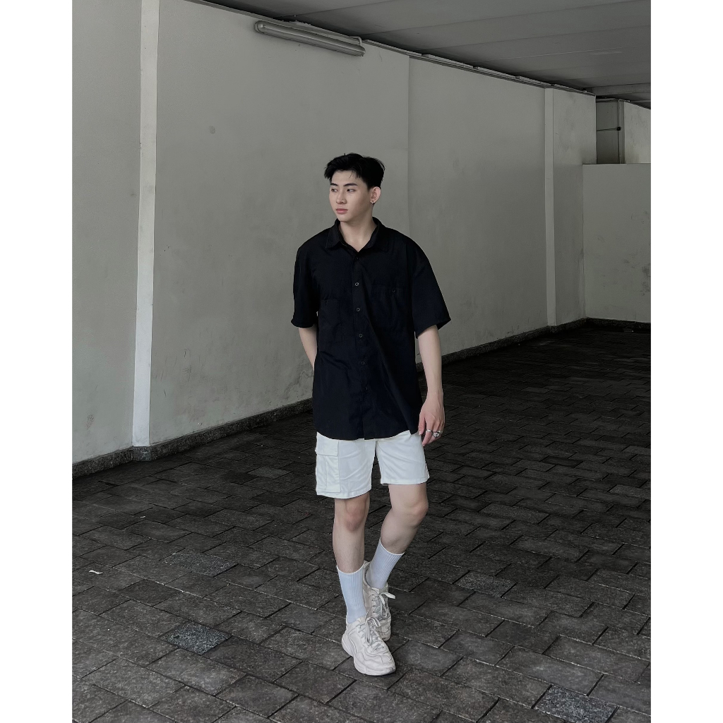 Short Kaki Nam túi hộp form trên gối 2023