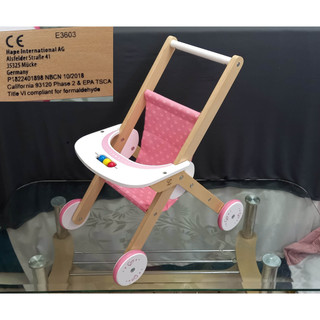 95% Đồ chơi Xe đẩy búp bê em bé Hape Bằng gỗ thương hiệu nổi tiếng của Đức