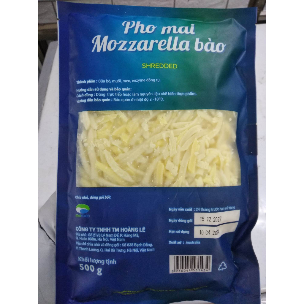 Phô mai bào sợi Mozzarella làm pizza 100g