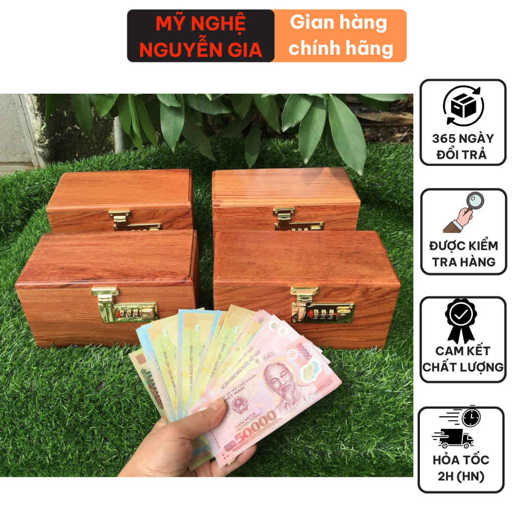 Hộp tiết kiệm tiền đựng tiền có mật khẩu nhét tiền nguyên tờ giúp tiền luôn mới an toàn dễ sử dụng