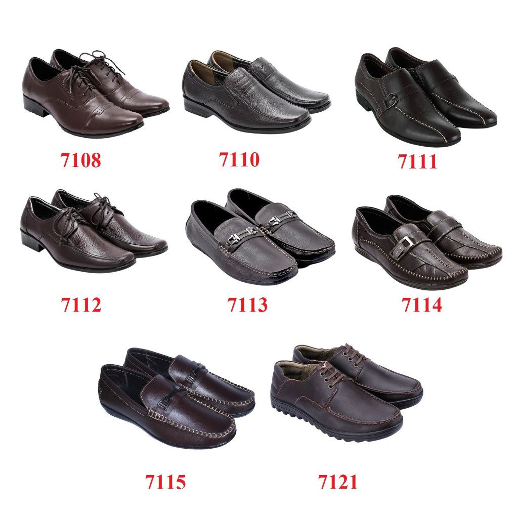 Giày nam da bò nhiều loại màu nâu HP7108-10-11-12-13-14-15-21