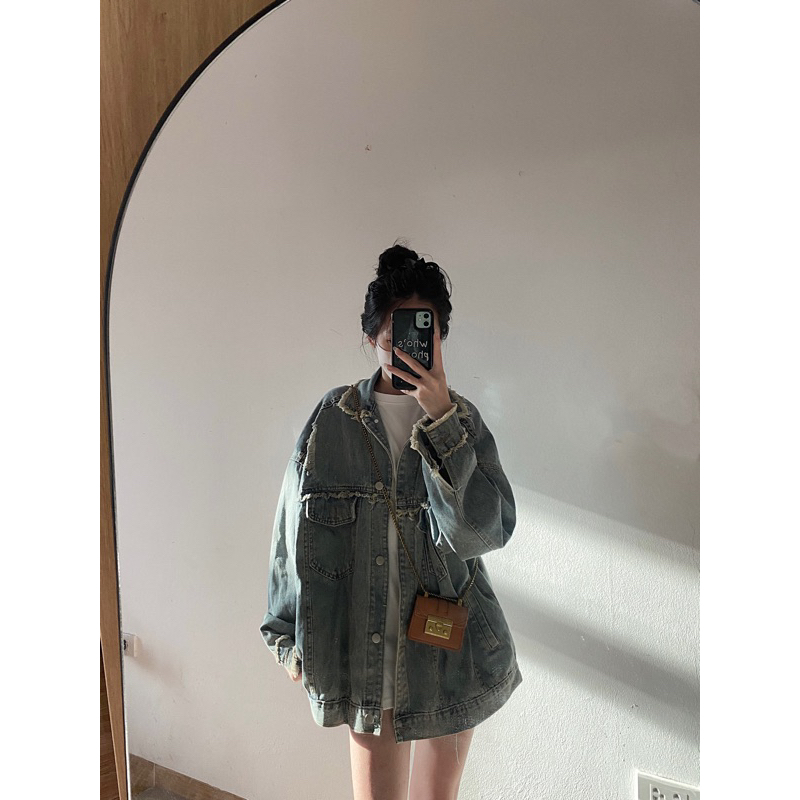 Áo Khoác Jeans Tua 0015