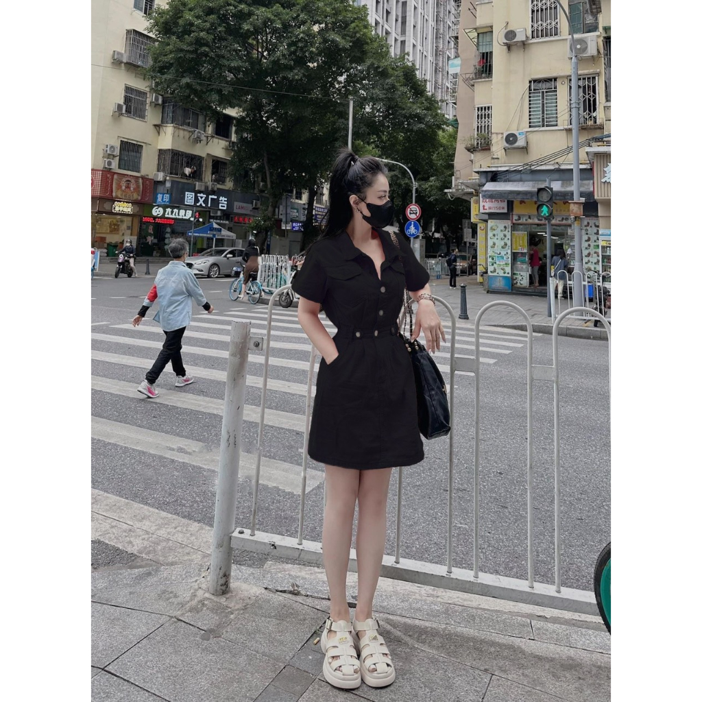 Bigsize Đầm kaki sơ mi 55-95kg