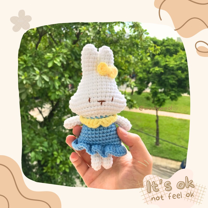 Thỏ mặc váy bằng len handmade làm quà tặng||woolywool