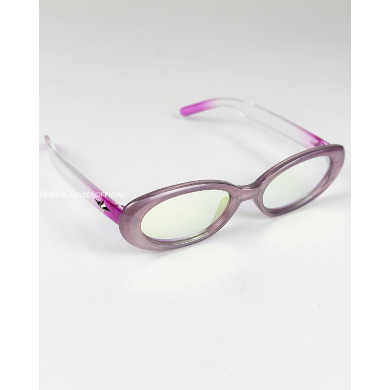 Kính mát có sẵn MOREGLASSES hình tròn hoạ tiết ngôi sao phong cách Y2K Punk 2023 tròng kính chống UV 400 ảnh thật