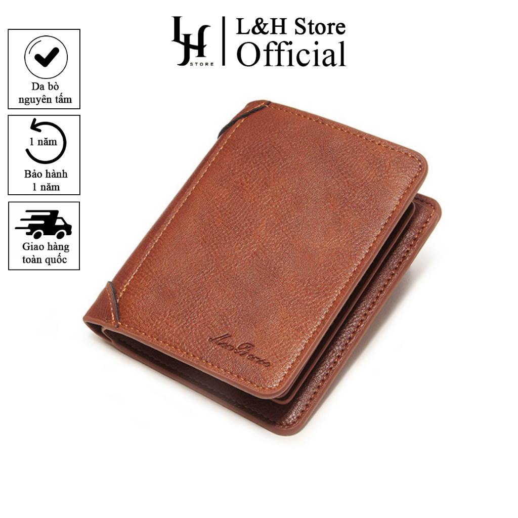 Ví nam da bò thật nguyên tấm thời trang SB04| Nhiều ngăn, tiện dụng