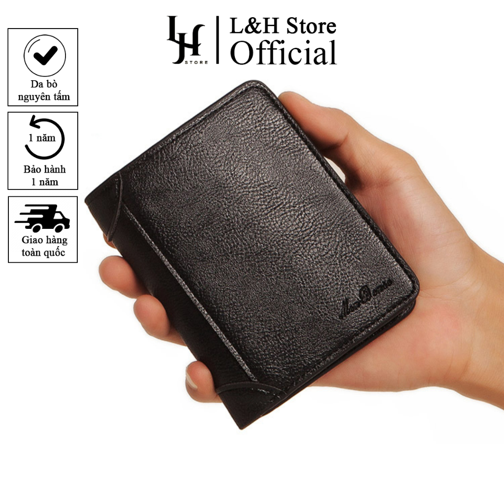 Ví nam da bò thật nguyên tấm thời trang SB04| Nhiều ngăn, tiện dụng