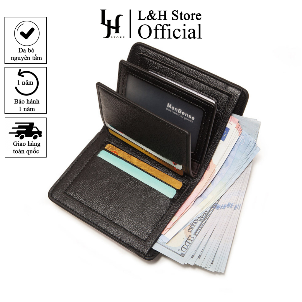 Ví nam da bò thật nguyên tấm thời trang SB04| Nhiều ngăn, tiện dụng