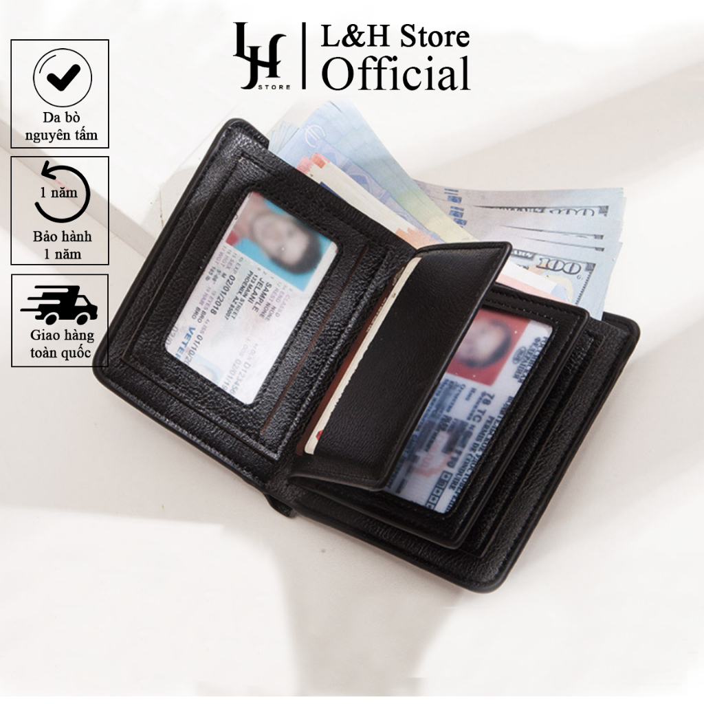 Ví nam da bò thật nguyên tấm thời trang SB04| Nhiều ngăn, tiện dụng