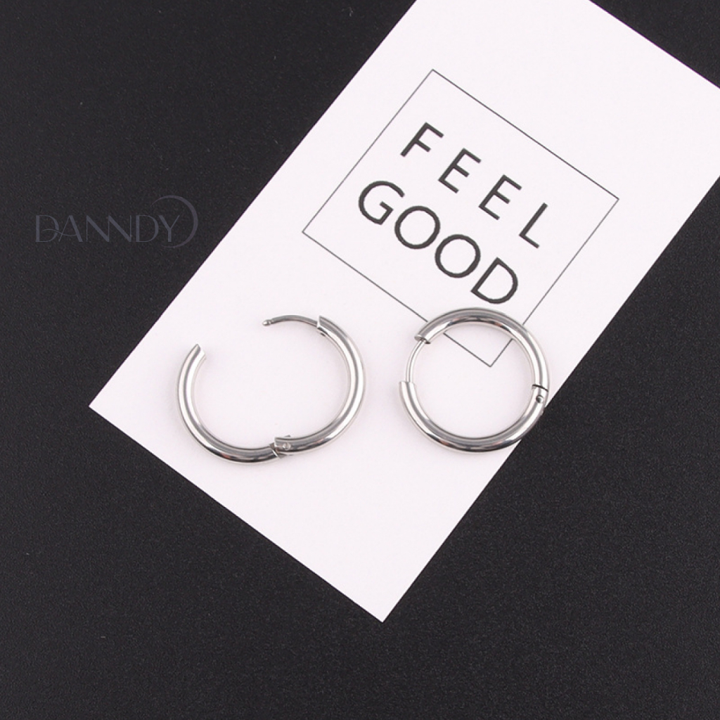 Khuyên Tai Tròn Unisex Cá Tính. Bông Tai Tròn Trơn. Hoa Tai Nam Đủ Size. Khuyên Tai Nam Thép Titan | Dandy