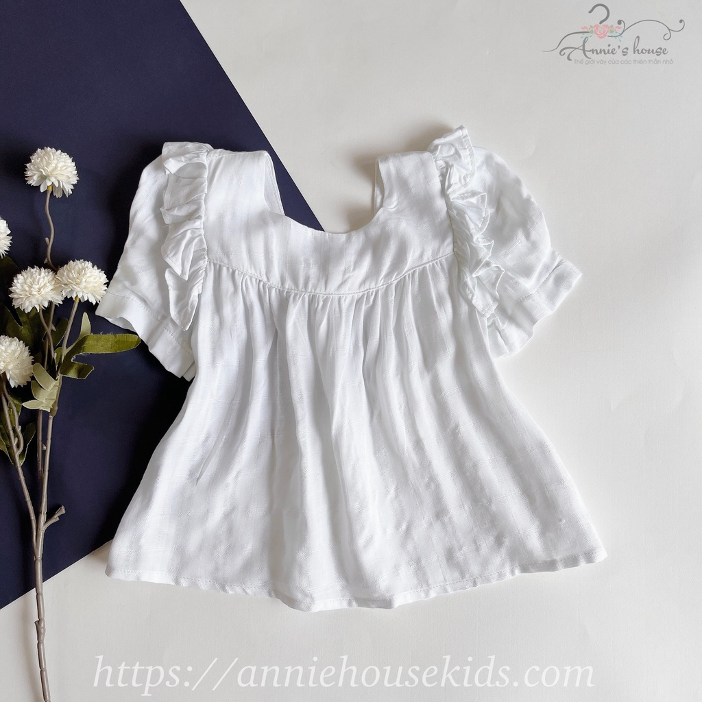 Đồ bộ bé gái Annie, set bộ áo trắng cho bé từ 9-32kg