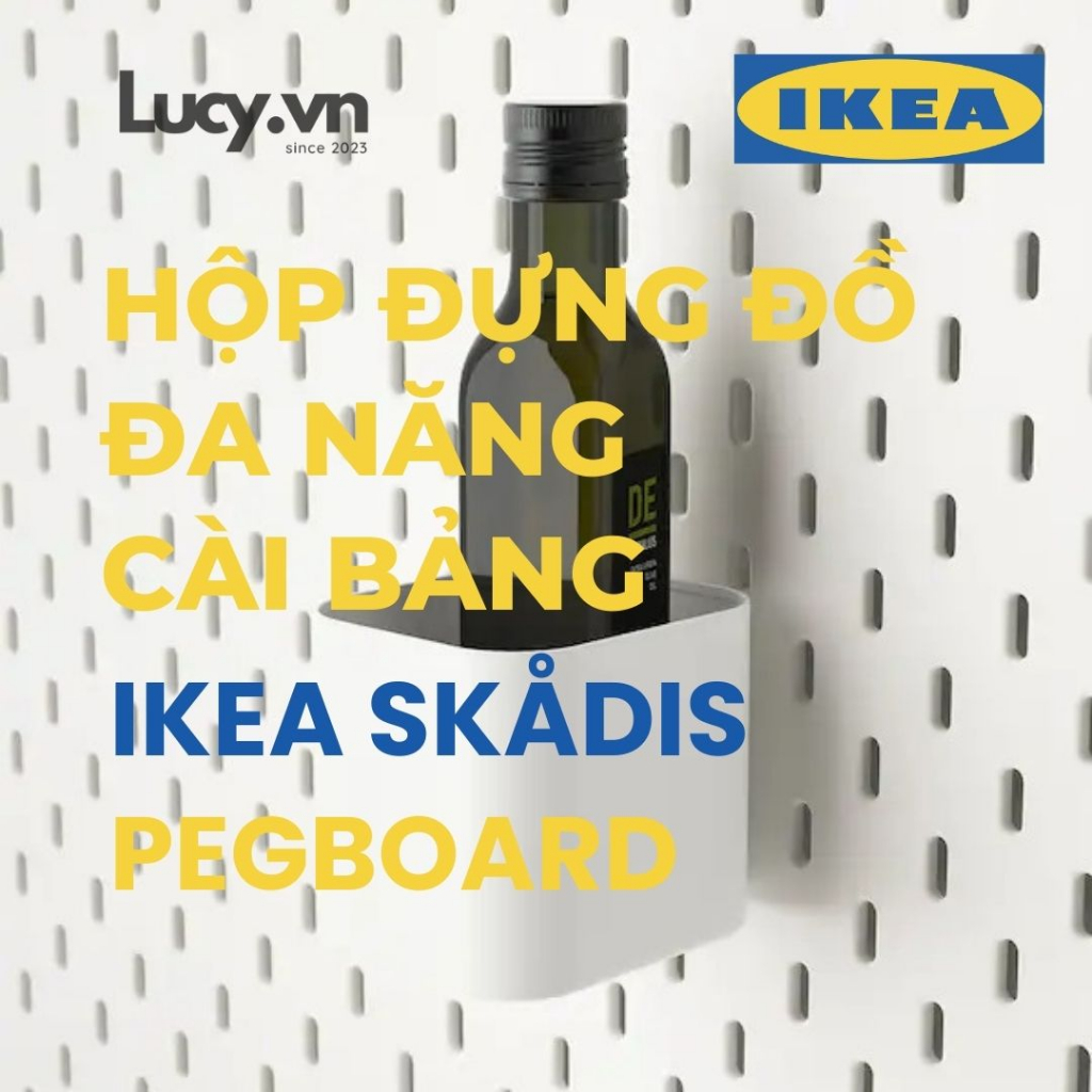 Hộp đựng đồ đa năng cài bảng IKEA SKÅDIS Pegboard, 7.5x9x8cm
