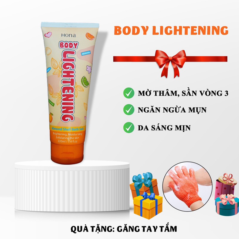 Muối Tẩy Tế Bào Chết THÂM MÔNG, NÁCH, SẦN MỤN VÒNG 3 BODY LIGHTENING HONA