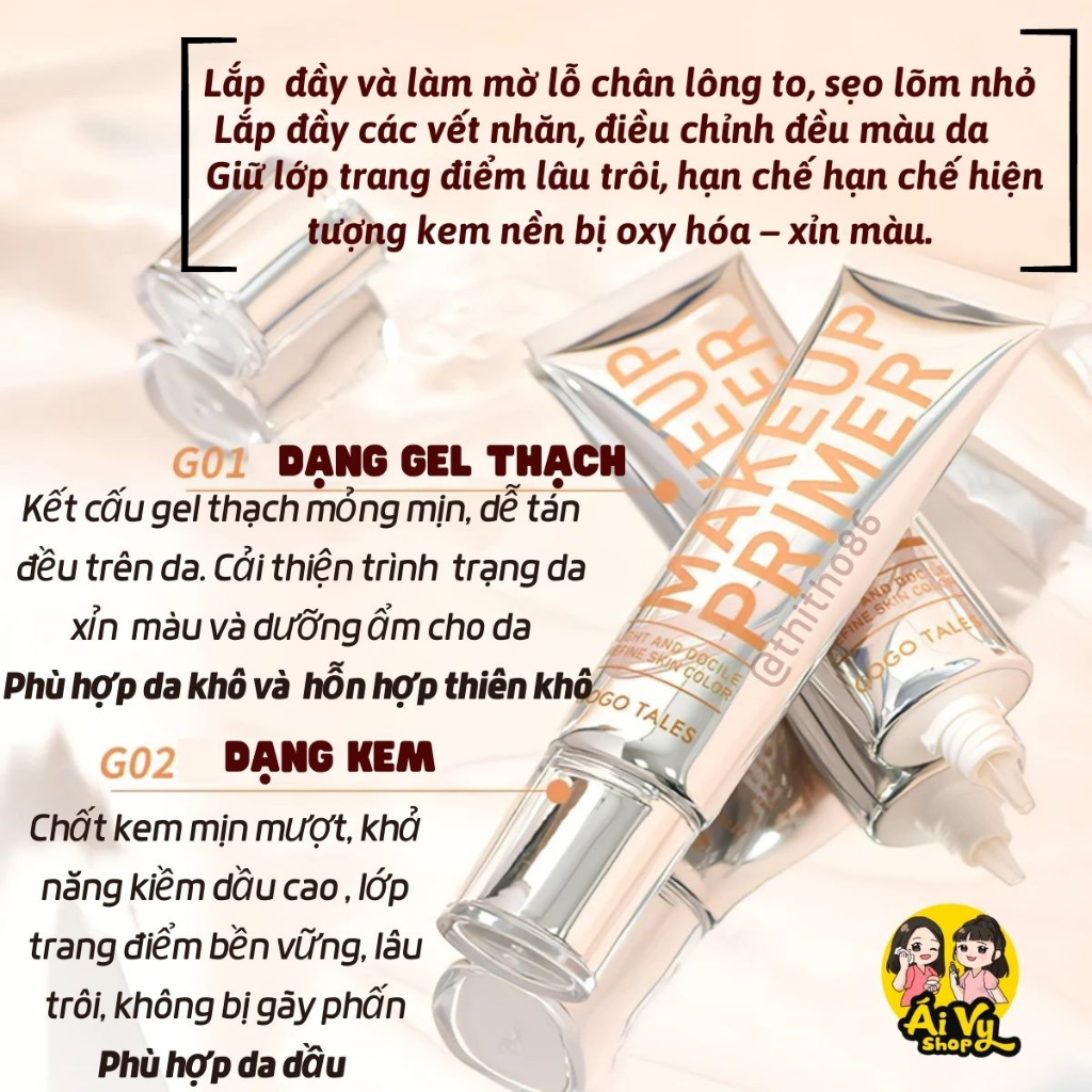 Kem Lót Primer GOGO TALES Cloud Photosensitive GT469 - GOGOTALES