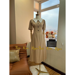 Đầm xoè dự tiệc cổ trắng