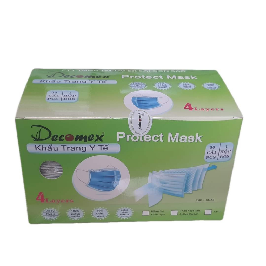 [Combo 4 hộp 200 cái] Khẩu Trang y tế, 4 lớp kháng khuẩn-Decomex-Usasen cao cấp( có chứng từ Y Tế) - 2005_71262142