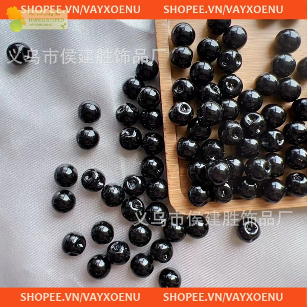 Set 50 Nút áo ngọc trai hạt bẹt 8mm, 10mm, 12mm Cúc áo nhựa giả ngọc trai