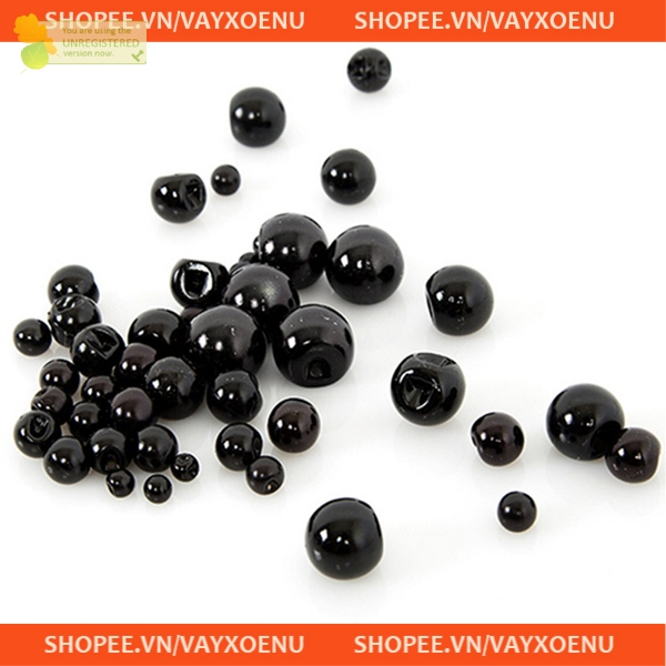 Set 50 Nút áo ngọc trai hạt bẹt 8mm, 10mm, 12mm Cúc áo nhựa giả ngọc trai