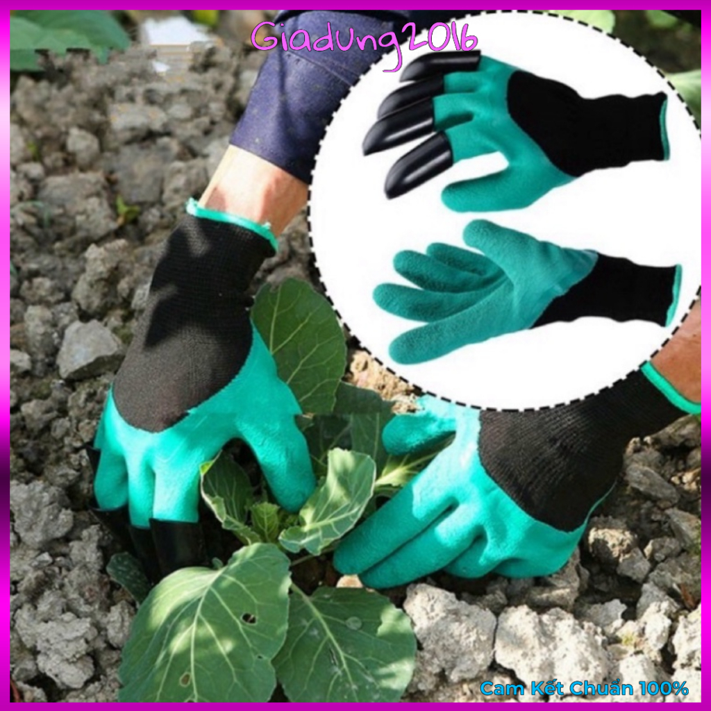 Bao Tay Làm Vườn 🌏FREE SHIP🌎 Găng tay làm vườn có móng vuốt chuyên dụng - Dễ dàng đào xới đất -Co giãn đàn hồi rất êm ái