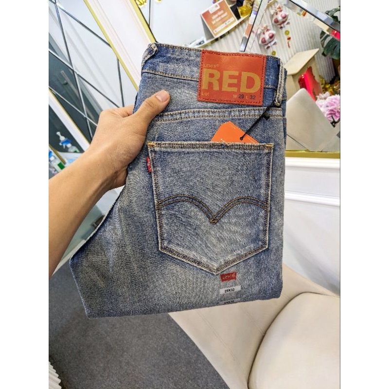 quần jean nam levis xịn ống đứng co giãn xanh bạc