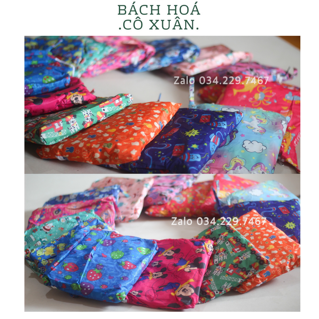 ÁO MƯA BÍT TRẺ EM Vải Dù Cao Cấp Loại 1 Không Xẻ Tà Nhiều Hoạ Tiết Hoạt Hình Dễ Thương Cho Các Bé