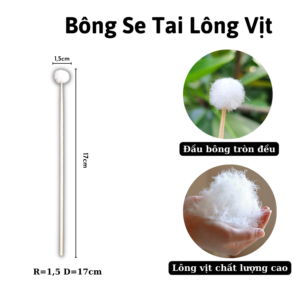 Bông Ngoáy Tai - cây bông ráy tai- bông ngoáy tai xe lỗ tai lông vịt bền chắc ,an toàn khi sử dụng