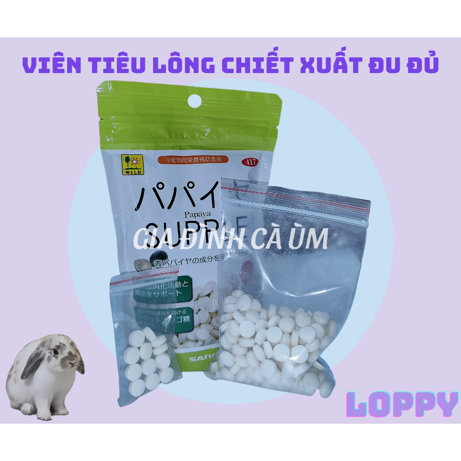 Viên tiêu lông Nhật Bản – Chiết xuất đu đủ dành cho thỏ