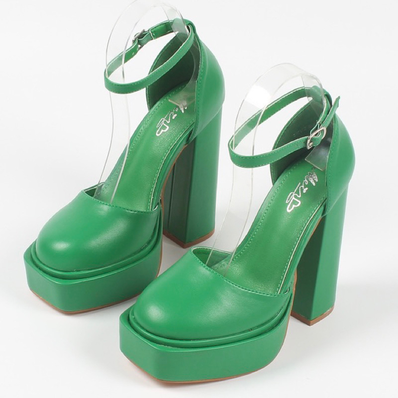 ORDER 🌱 Giày UK mũi tròn da trơn đế đúp gót trụ 13cm 36-41