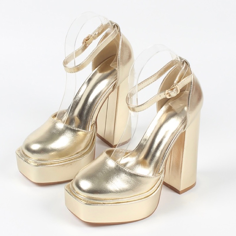 ORDER 🌱 Giày UK mũi tròn da trơn đế đúp gót trụ 13cm 36-41