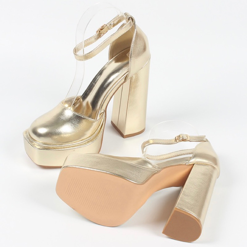 ORDER 🌱 Giày UK mũi tròn da trơn đế đúp gót trụ 13cm 36-41