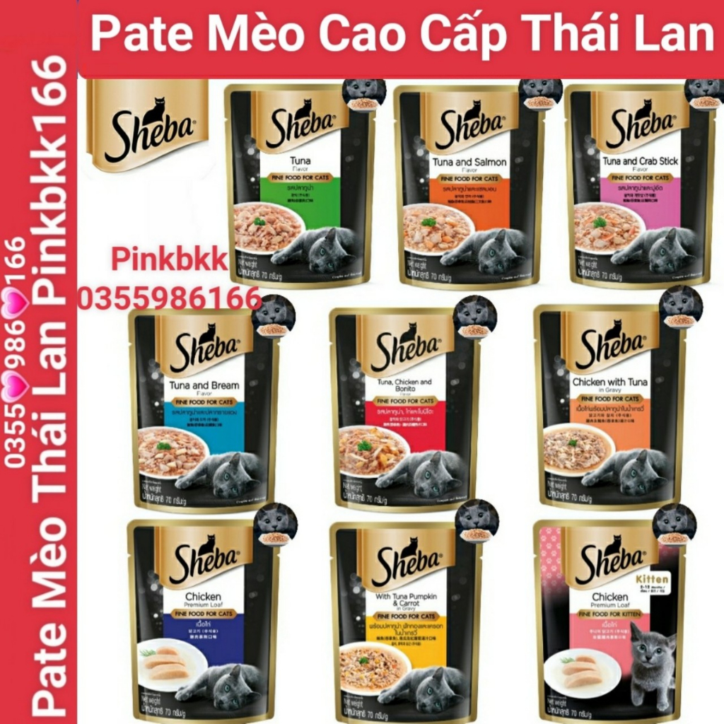 Pate Sheba Cao Cấp 70g ⚡ Nội Địa Thái Lan⚡