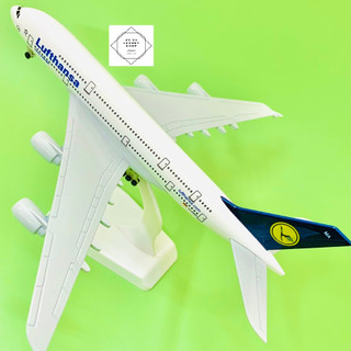 Mô hình máy bay airbus a380-800 hãng hàng không đức “lufthansa” 20cm kim loại cao cấp