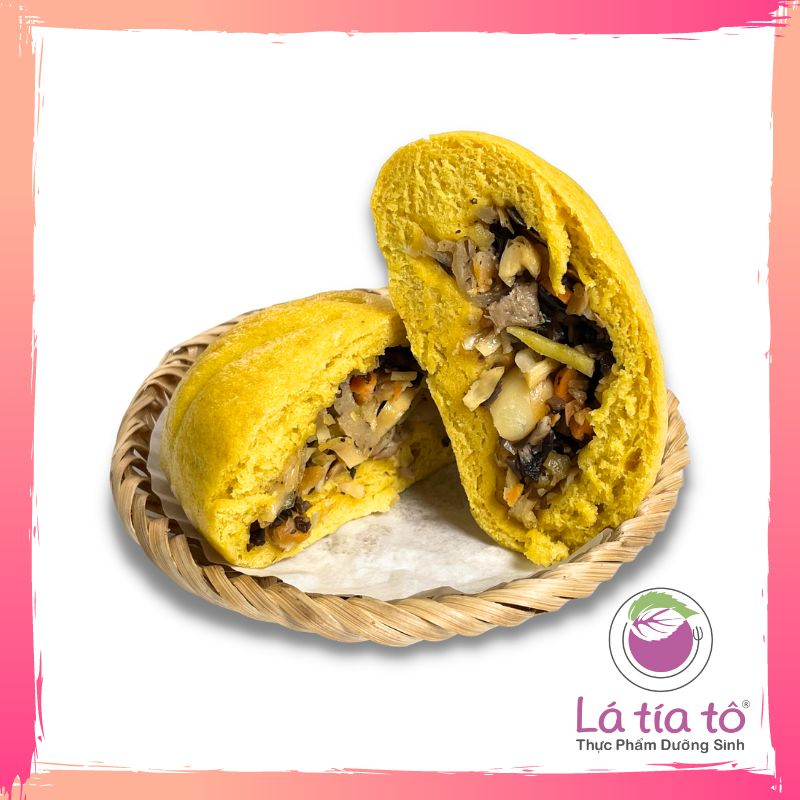 BÁNH BAO NGUYÊN CÁM BÍ ĐỎ CHAY ĐÔNG LẠNH - LÁ TÍA TÔ