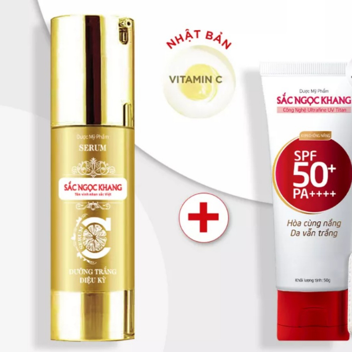 (Mua 1 tặng 1) _Serum Sắc Ngọc Khang 30ml & Kem chống nắng SNK 50g_Tinh chất dưỡng trắng diệu kỳ