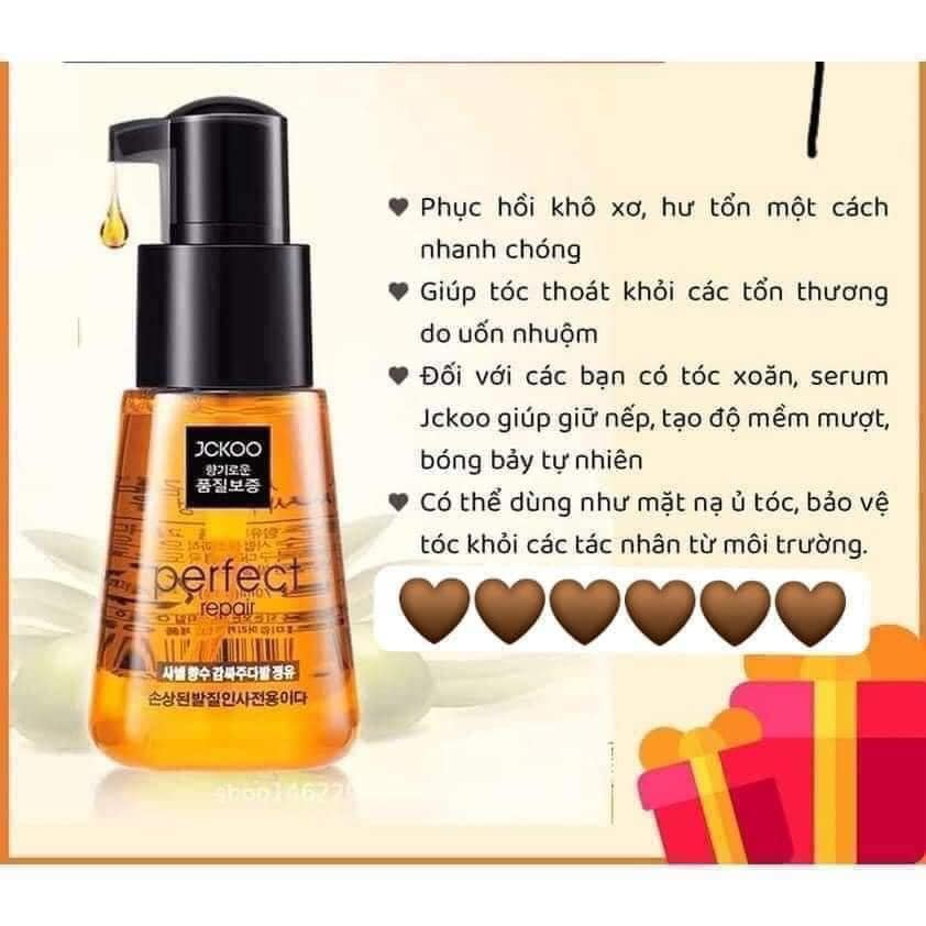 Tinh Dầu Dưỡng Tóc Uốn, Dưỡng Tóc Khô Xơ, Tóc Nhuộm Jckoo Giúp Giữ Nếp, Tạo Nếp Tóc Mềm Mượt, Phục Hồi Hư Tổn - tkv2