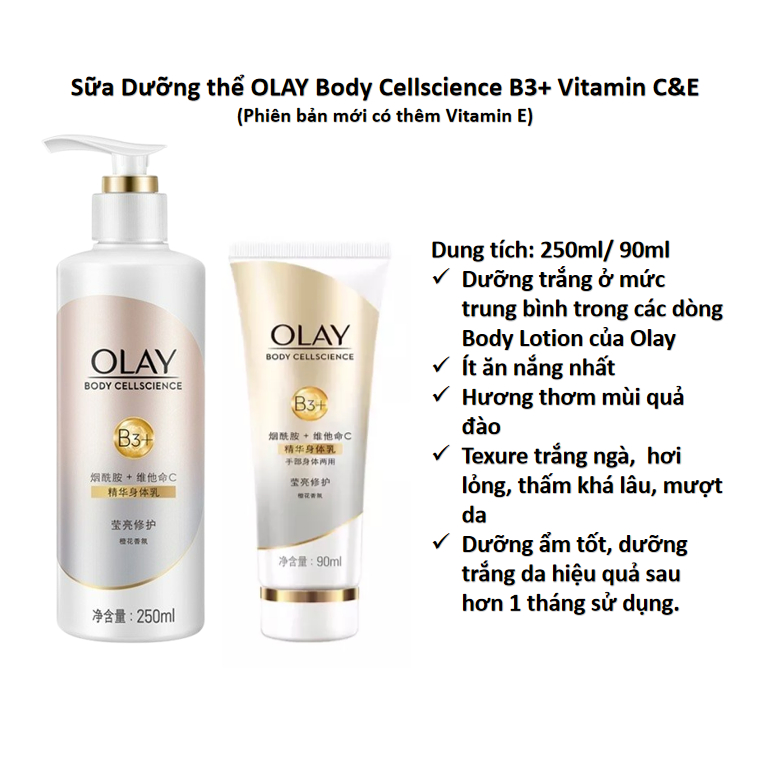 Sữa Dưỡng Thể Trắng Da OLAY Vitamin B3+ Retinol/Vitamin C Olay Bright Ultra Whitening