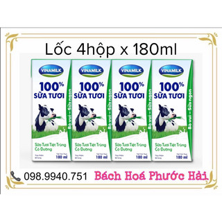 Sữa vinamilk hộp 180ml - lốc 4h