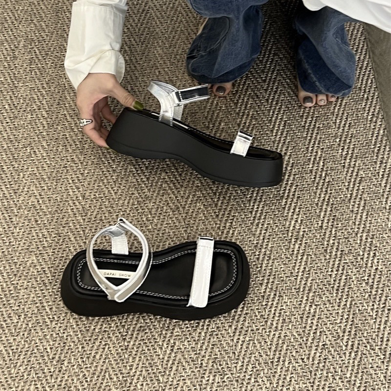 Sandal nữ đế xuồng bánh mì quai ngang dây mảnh siêu nhẹ .Thuytienshoes