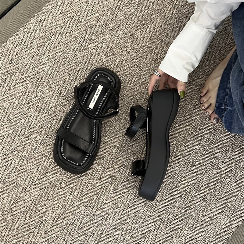 Sandal nữ đế xuồng bánh mì quai ngang dây mảnh siêu nhẹ .Thuytienshoes