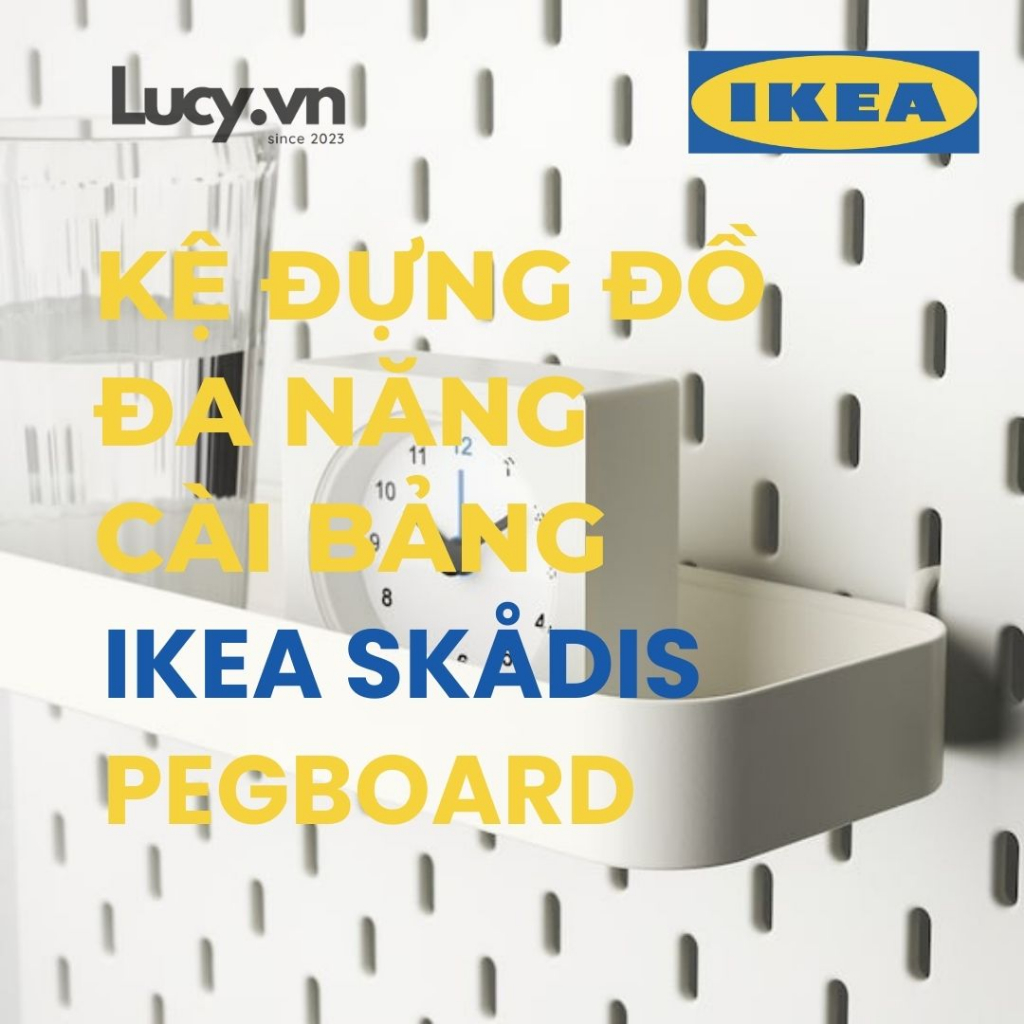 Kệ đựng đồ đa năng cài bảng IKEA SKÅDIS Pegboard, 28x9x3cm