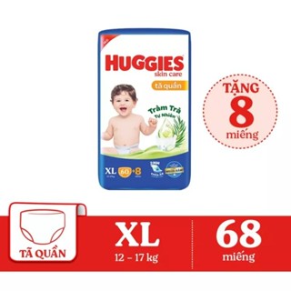 Tã quần tràm trà Huggies M74/L68/Xl62 tặng 8 tã quần