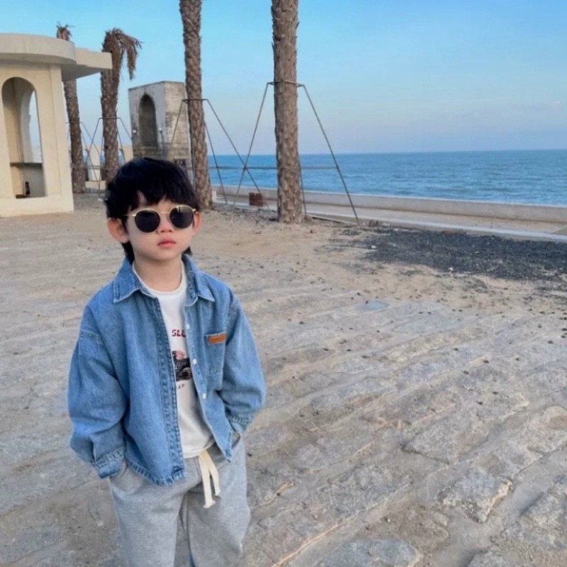 Áo khoác jean cho bé trai áo khoác lông cừu cho bé trai