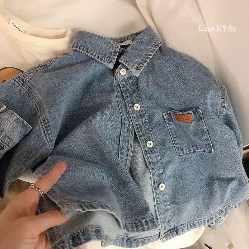 Áo khoác jean cho bé trai áo khoác lông cừu cho bé trai