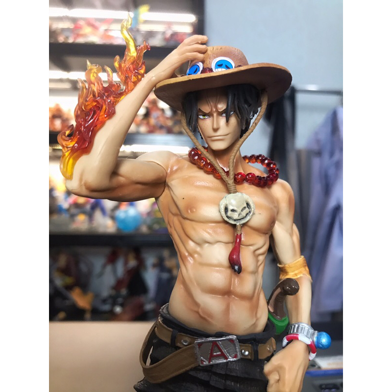 Mô hình One Piece Luffy Store Ace hỏa quyền cao 24 cm full box, figure nhân vật anime vua hải tặc decor trang trí