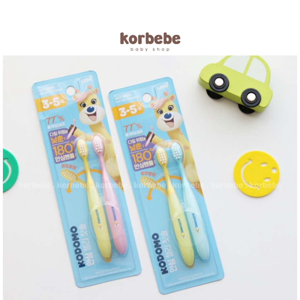 Set 2 bàn chải đánh răng cho bé Lion Kodomo Hàn Quốc