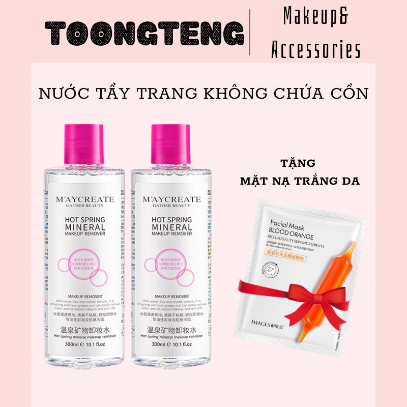 Nước tẩy trang Maycreat không chứa cồn, dịu nhẹ, làm sạch nhanh và sạch sâu