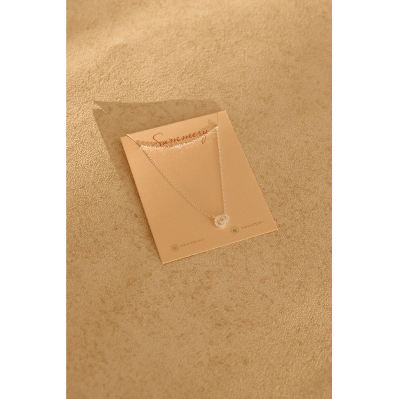 Vòng cổ bạc 925 SUMMERY vòng tròn đá đan dây chuyền S925 mạ vàng