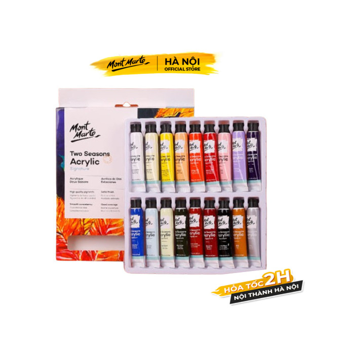 Bộ 18 Màu Acrylic Two Seasons Mont Marte PMHS0002 - Tặng Giấy Vẽ