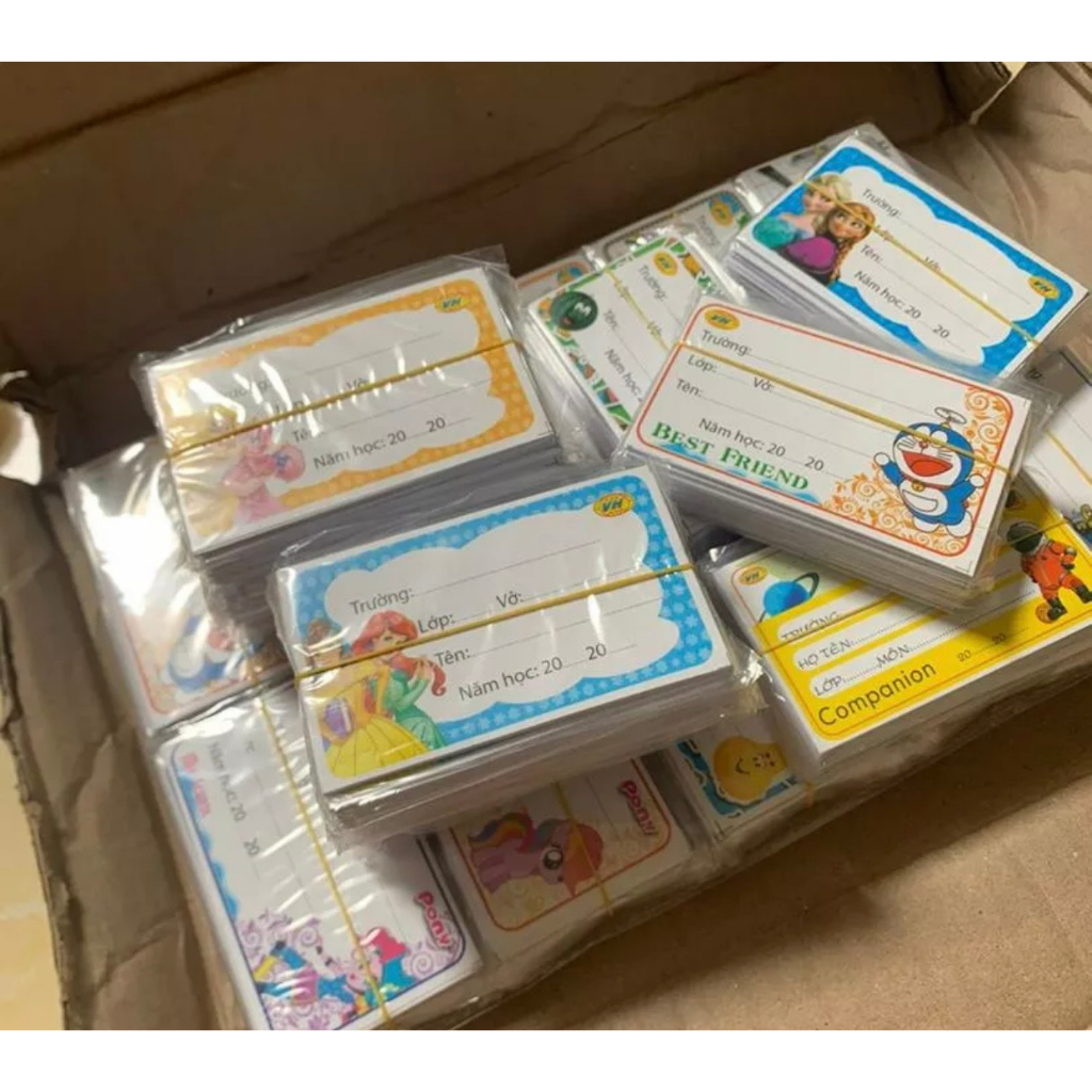 10 Cái Nhãn Vở Decal Giấy Bóng Đẹp Có Dính Sẵn Hoạ Tiết Cute